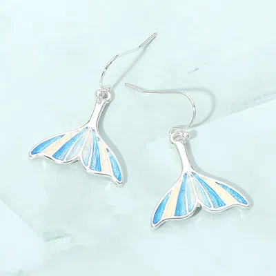 Fashnzfab Whale Tail Charm Drop Earrings In Metallic