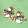 Fashnzfab Whimsical Christmas Socks Snowman Dangle Earrings In Metallic