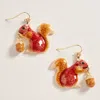 Fashnzfab Whimsical Squirrel Acorn Charm Dangle Earrings In Red