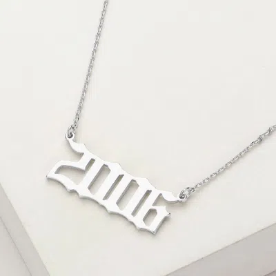 Fashnzfab White Gold Dipped 2006 Birth Year Plate Pendant Necklace In Multi