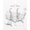 Fashnzfab White Gold Dipped Alabama State Earrings In Multi