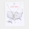 Fashnzfab White Gold Dipped Alabama State Pendant Necklace In Multi