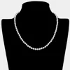 Fashnzfab White Gold Dipped Ball Chain Necklace In Silver