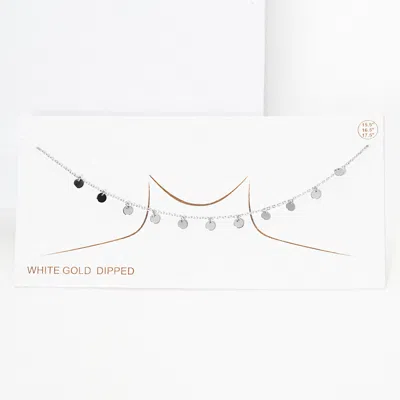 Fashnzfab White Gold Dipped Bubble Drop Collar Necklace In Multi