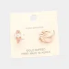 Fashnzfab White Gold Dipped Cubic Zirconia Huggie Earrings - Clear, Rose Gold In Multi