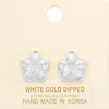 Fashnzfab White Gold Dipped Flower Stud Earrings In Multi