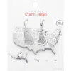 Fashnzfab White Gold Dipped Georgia State Earrings In Metallic