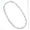 Fashnzfab White Gold Dipped Hardware Chain Link Necklace In Silver