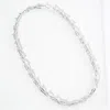 Fashnzfab White Gold Dipped Hardware Chain Link Necklace In Metallic