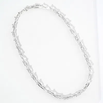 FASHNZFAB WHITE GOLD DIPPED HARDWARE CHAIN NECKLACE
