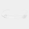 Fashnzfab White Gold Dipped Metal Triple Triangle End Bracelet Rhodium In Multi
