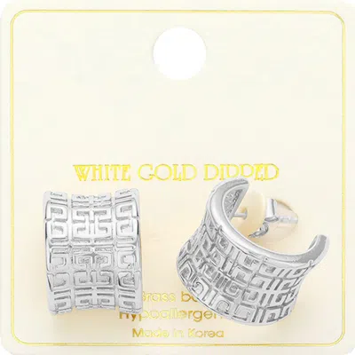 Fashnzfab White Gold Dipped Mid Century Earrings In Silver