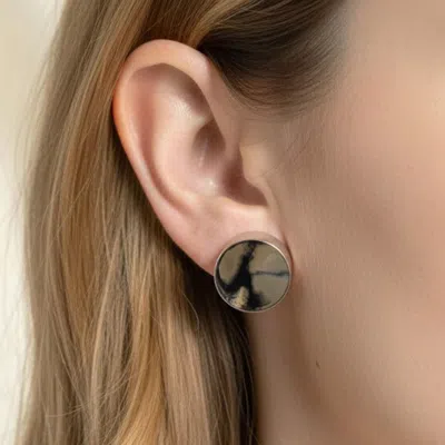 Fashnzfab White Gold Dipped Minimal Disc Stud Earrings In Multi