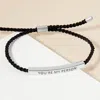 Fashnzfab White Gold Dipped My Pesrson Message Bar Pointed Rope Adjustable Bracelet Rhodium In Multi