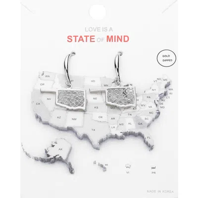 Fashnzfab White Gold Dipped Oklahoma State Earrings In Multi