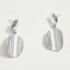 Fashnzfab White Gold Dipped Organic Shape Drop Dangle Earrings - Silver In Silver
