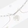 Fashnzfab White Gold Dipped Pearl Pendant Choker Necklace In Metallic