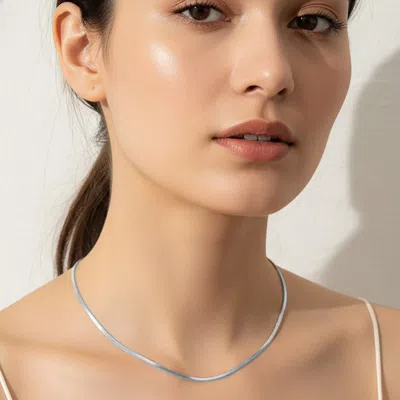 Fashnzfab White Gold Dipped Slim Chain Necklace In Multi