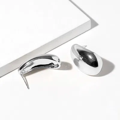 Fashnzfab White Gold Dipped Smooth Teardrop Earrings In Multi