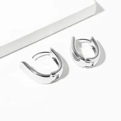 Fashnzfab White Gold Dipped Teardrop Huggie Hoop Earrings In Multi