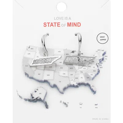 Fashnzfab White Gold Dipped Tennessee State Earrings In Multi