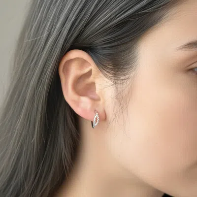 Fashnzfab White Gold Dipped Textured Mini Huggie Hoop Earrings In Multi