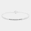 Fashnzfab Who Rescued Who? Thin Brass Metal Hook Bracelet Rhodium In Multi