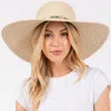 Fashnzfab Wide Brim Floppy Sun Hat With Turquoise Stone And Starfish Band In Sand