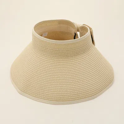 Fashnzfab Wide Brim Straw Roll-up Sun Visor Hat In Brown