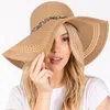 Fashnzfab Wide Brim Straw Sun Hat With Evil Eye And Multi Design Band In Gray