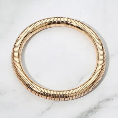 Fashnzfab Wide Coil Bangle Bracelet In Gold