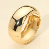 Fashnzfab Wide Dome Metal Hinged Bangle Bracelet In Gold