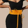Fashnzfab Wide Faux Leather Wrap Belt In Yellow