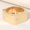 Fashnzfab Wide Hammered Metal Hinged Bangle Bracelet Gold In Gold
