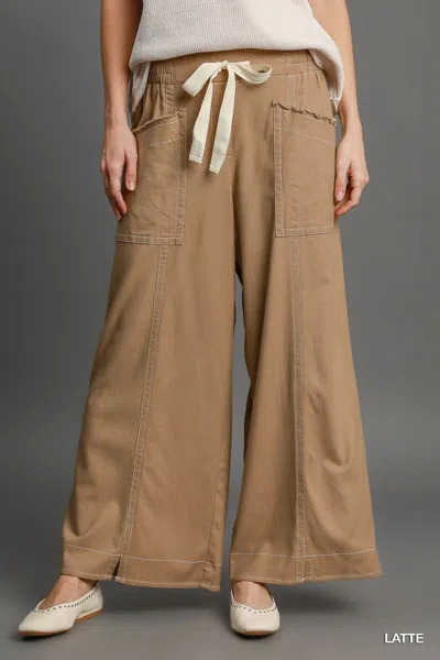 Fashnzfab Wide Leg Pull On Pants In Multi