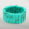 Fashnzfab Wide Marbled Stretch Statement Bracelet In Blue