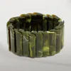 Fashnzfab Wide Marbled Stretch Statement Bracelet In Green
