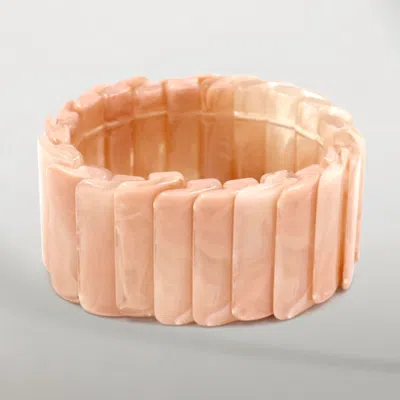 Fashnzfab Wide Marbled Stretch Statement Bracelet In Multi