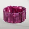 Fashnzfab Wide Marbled Stretch Statement Bracelet In Purple