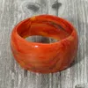 Fashnzfab Wide Marbled Swirl Resin Bangle Bracelet In Brown