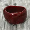 Fashnzfab Wide Marbled Swirl Resin Bangle Bracelet In Burgundy