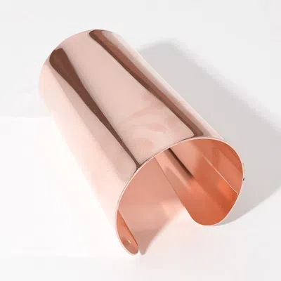Fashnzfab Wide Metal Armor Cuff Bracelet In Gold