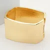 Fashnzfab Wide Metal Hinged Bangle Bracelet Gold In Gold