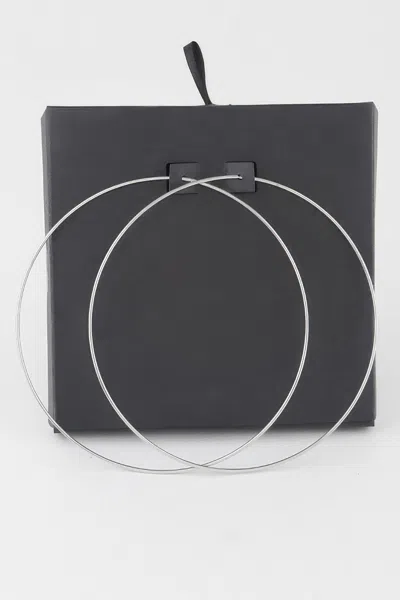 Fashnzfab Wide Metal Hoop Earrings In Black