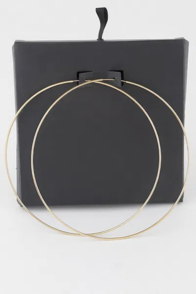 Fashnzfab Wide Metal Hoop Earrings In Black