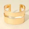 Fashnzfab Wide Modern Open Metal Cuff Bracelet Gold In Gold