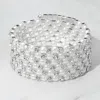 Fashnzfab Wide Pearl Rhinestone Lined Adjustable Coil Evening Bracelet Silver, White In Multi