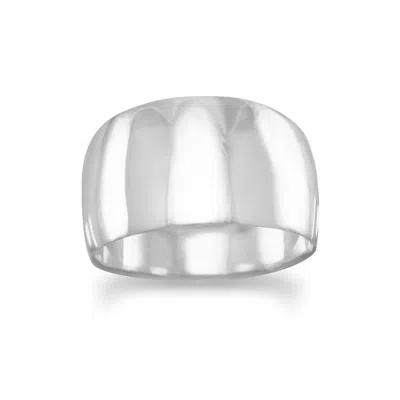 Fashnzfab Wide Tapered Polished Ring In Silver