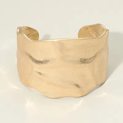 Fashnzfab Wide Textured Metal Cuff Bracelet In Multi