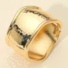 Fashnzfab Wide Textured Metal Hinged Bangle Bracelet Gold In Gold